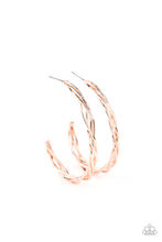 Load image into Gallery viewer, Twisted Tango - Rose Gold Paparazzi Earrings
