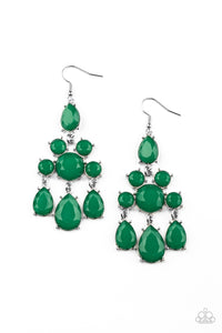 Afterglow Glamour - Green  Paparazzi Earrings