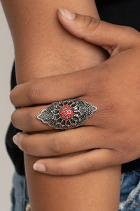 Wildly Wallflower - Red Paparazzi Ring