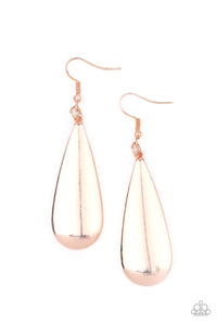The Drop Off - Rose Gold Paparazzi Earrings