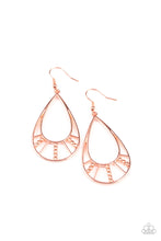 Load image into Gallery viewer, Line Crossing Sparkle - Copper - Earrings
