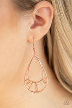 Load image into Gallery viewer, Line Crossing Sparkle - Copper - Earrings
