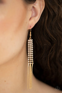 Rhinestone Romance - Gold - Earrings