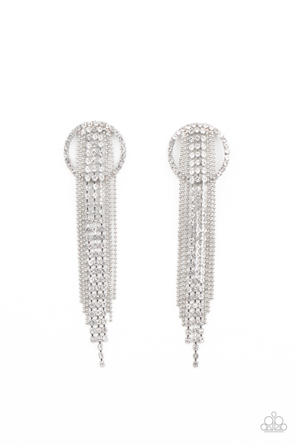 Dazzle by Default - White Paparazzi Earrings
