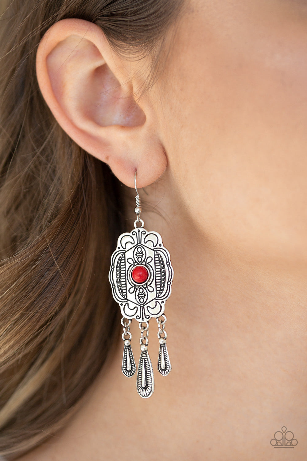 Natural Native - Red - Paparazzi Earrings