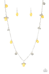Both Feet On The Ground - Yellow Paparazzi Necklace