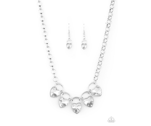 HEART On Your Heels - White Paparazzi Necklace
